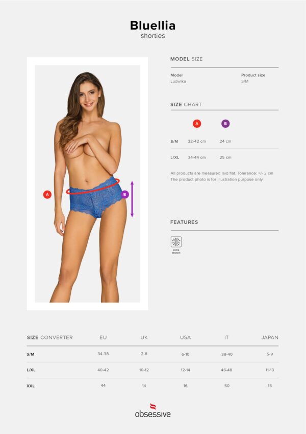 Bluellia Kanten Boyshort - Blauw - Afbeelding 3