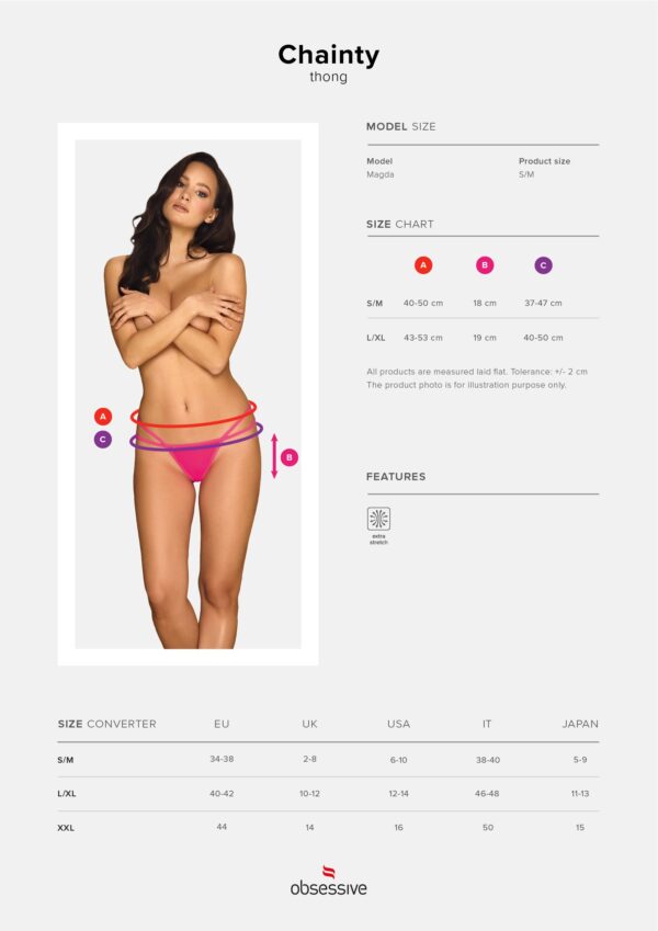 Chainty Sexy String Met Kettinkjes - Roze - Afbeelding 3