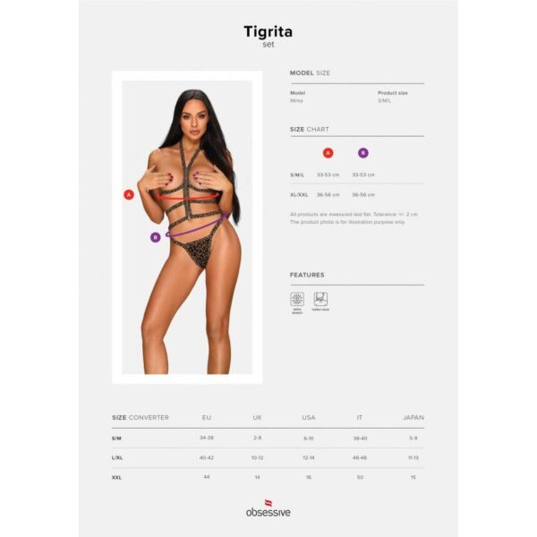 Tigrita 2-delige BH Set Met Open Cups - Panterprint - Afbeelding 5