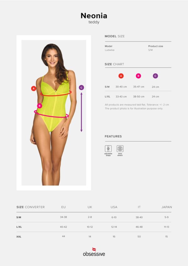 Neonia Opvallende Body Met Rits - Neon Geel - Afbeelding 3