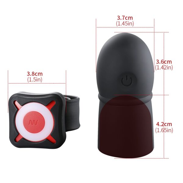 OTOUCH - Super Striker Verlengende Penis Sleeve Met Vibraties - Zwart - Afbeelding 5