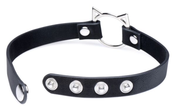 Kinky Kitty Ring Slim Choker - Zwart - Afbeelding 2