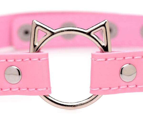 Kinky Kitty Ring Slim Choker - Roze - Afbeelding 3