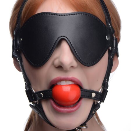 Kinky Verstelbaar Harnas Met blinddoek En Ballgag