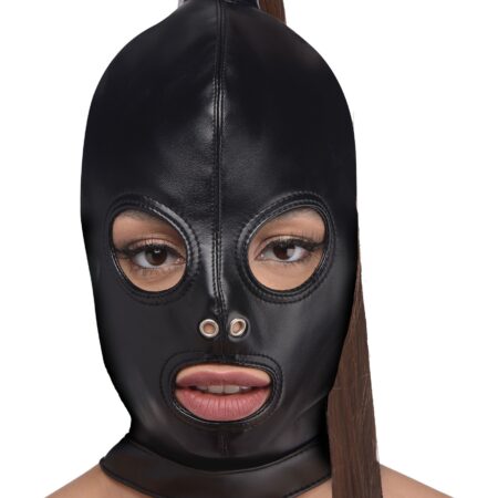 Bondage Hoofd Masker Met Paardenstaart