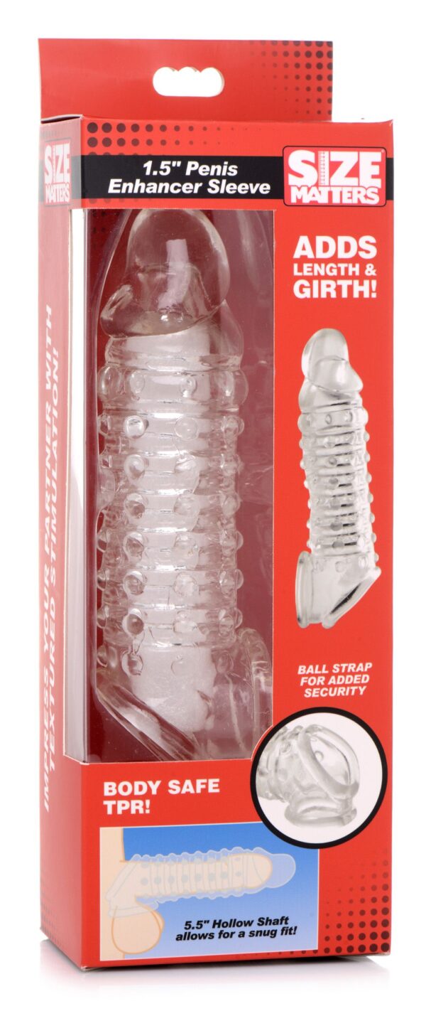 Size Matters - Penis Verlengende Sleeve - Transparant - Afbeelding 7