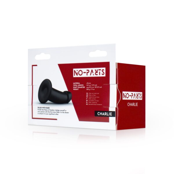 No-Parts - Charlie Dildo 14.5 cm - Zwart - Afbeelding 3
