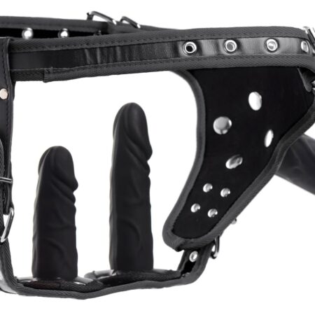 Double Penetration Strap On Harnas - Zwart