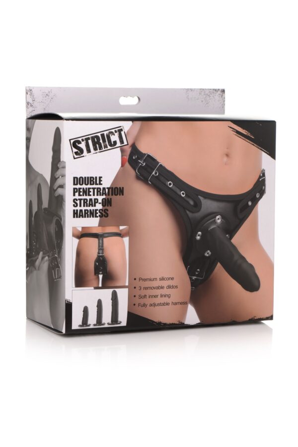 Double Penetration Strap On Harnas - Zwart - Afbeelding 6