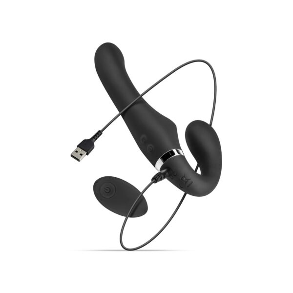 No-Parts - Avery Strapless Strapon Vibrerende Dildo 22 cm - Zwart - Afbeelding 10