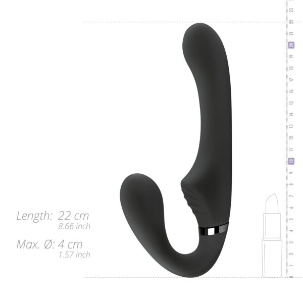 No-Parts - Avery Strapless Strapon Vibrerende Dildo 22 cm - Zwart - Afbeelding 4
