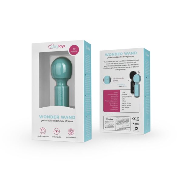 Mini Vibe Wand Vibrator - Aqua - Afbeelding 2