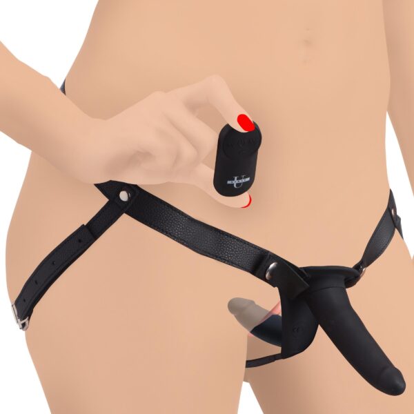 Power Pegger Dubbele Strap-On Vibrator - Zwart - Afbeelding 3