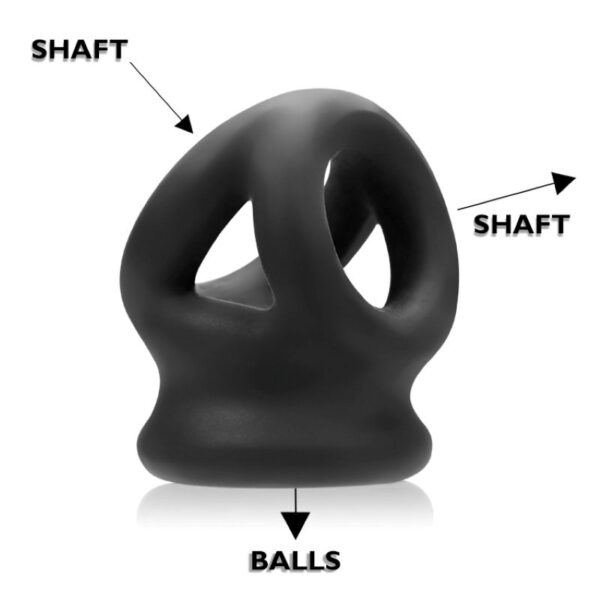 Oxballs - Tri-Squeeze Cockring en Ballstretcher - Zwart - Afbeelding 4