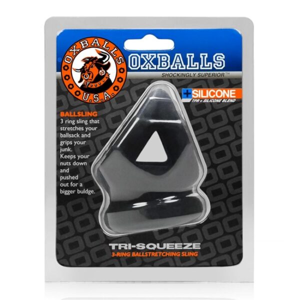 Oxballs - Tri-Squeeze Cockring en Ballstretcher - Zwart - Afbeelding 5