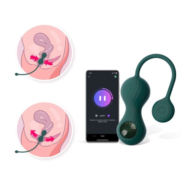 Magic Motion - Duo Smart Kegel Vibrator met Gewichtenset - Groen - Afbeelding 3