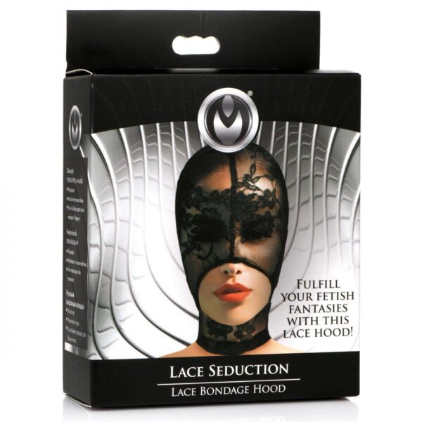 Lace Seduction Bondage Masker - Zwart - Afbeelding 3