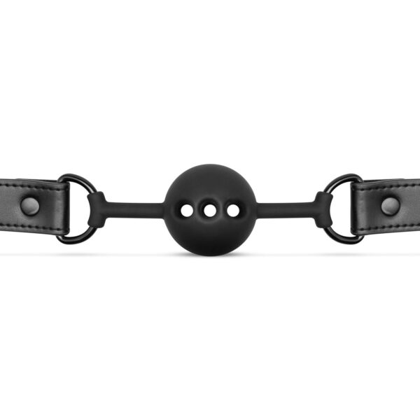 Open Siliconen Ball Gag - Zwart - Afbeelding 6