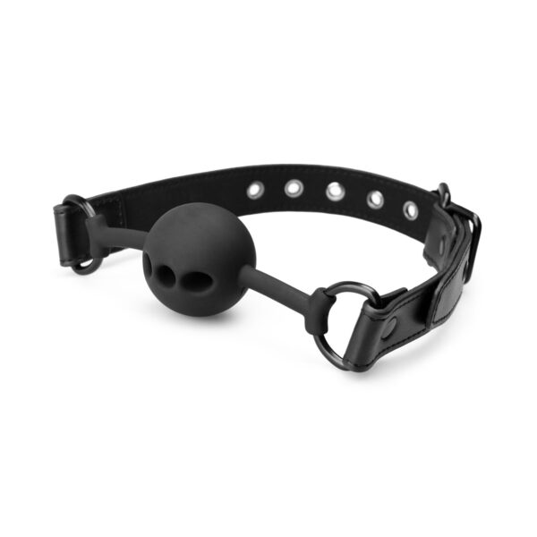 Open Siliconen Ball Gag - Zwart - Afbeelding 7