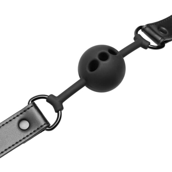 Open Siliconen Ball Gag - Zwart - Afbeelding 9
