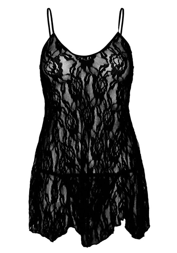 My Dreams Rose Kanten Babydoll - Zwart - Afbeelding 3