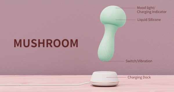 OTOUCH - Mushroom Siliconen Wand Vibrator - Teal - Afbeelding 5