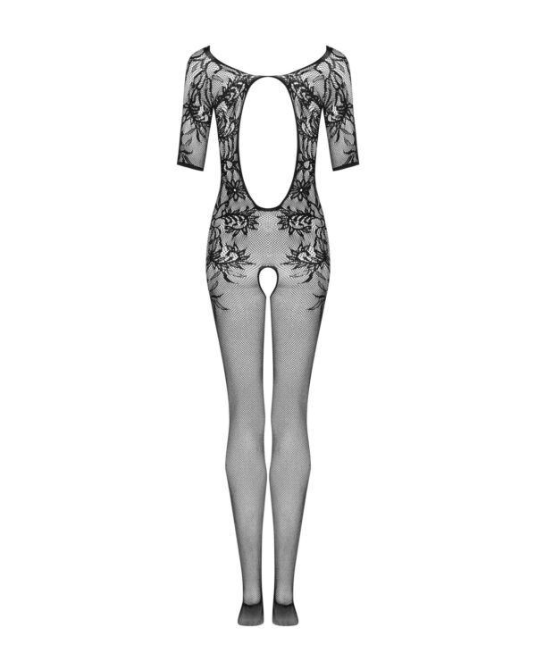 Sexy Netstof Catsuit - Zwart - Afbeelding 3