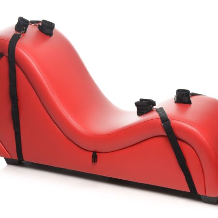 Kinky Seks Sofa Met Boeien en Positie Kussens - Zwart/Rood