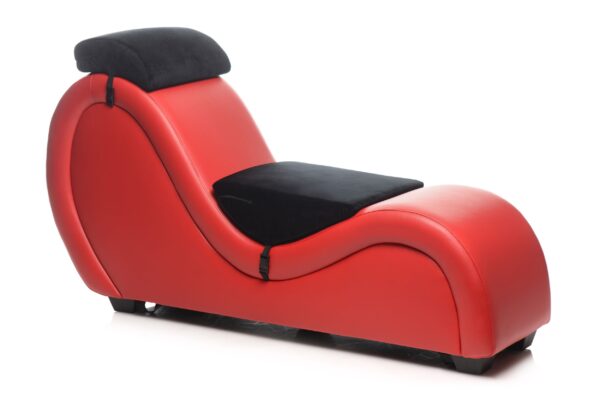 Kinky Seks Sofa Met Boeien en Positie Kussens - Zwart/Rood - Afbeelding 4
