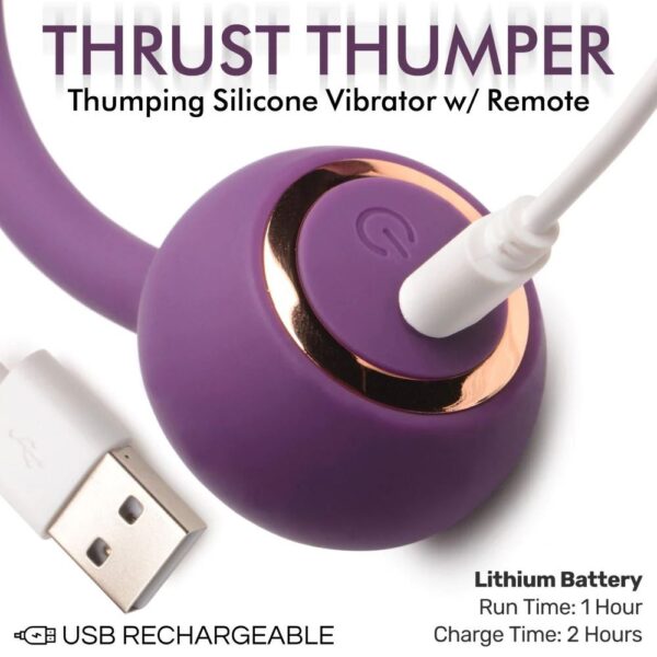 Thru Thumper Stotende Siliconen Vibrator met Afstandsbediening - Afbeelding 4