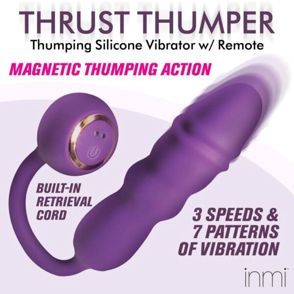 Thru Thumper Stotende Siliconen Vibrator met Afstandsbediening - Afbeelding 5