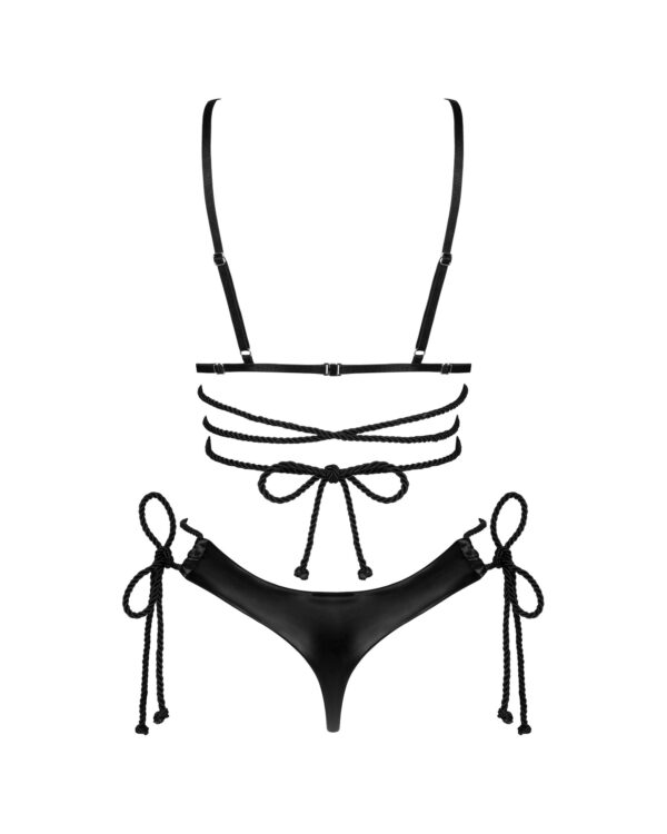 Cordellis- Sexy open cuploos set met open kruis - Zwart - Afbeelding 3