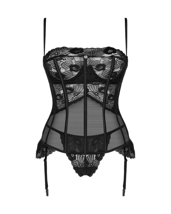 Serena Love - Korset en String - Zwart - Afbeelding 4