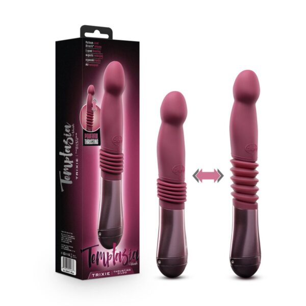 Temptasia - Trixie Stotende Dildo - Wijnrood - Afbeelding 7