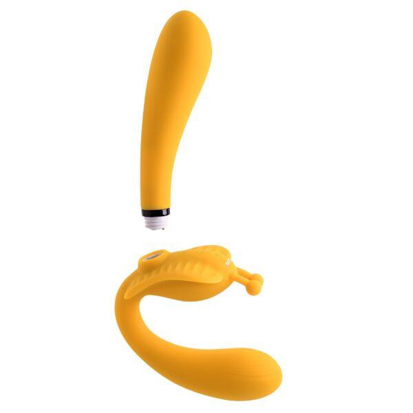 Evolved - The Monarch Strapless Strap On Vibrator - Geel - Afbeelding 3