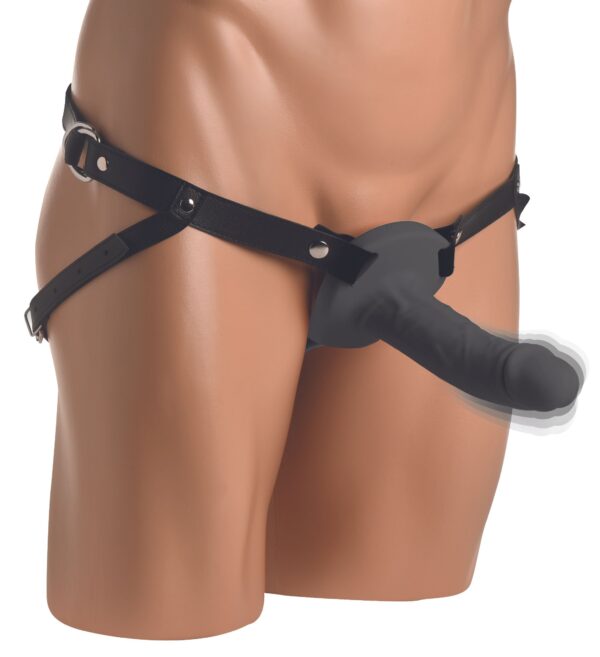 Realistische Vibrerende Siliconen Penis Sleeve - Zwart - Afbeelding 3