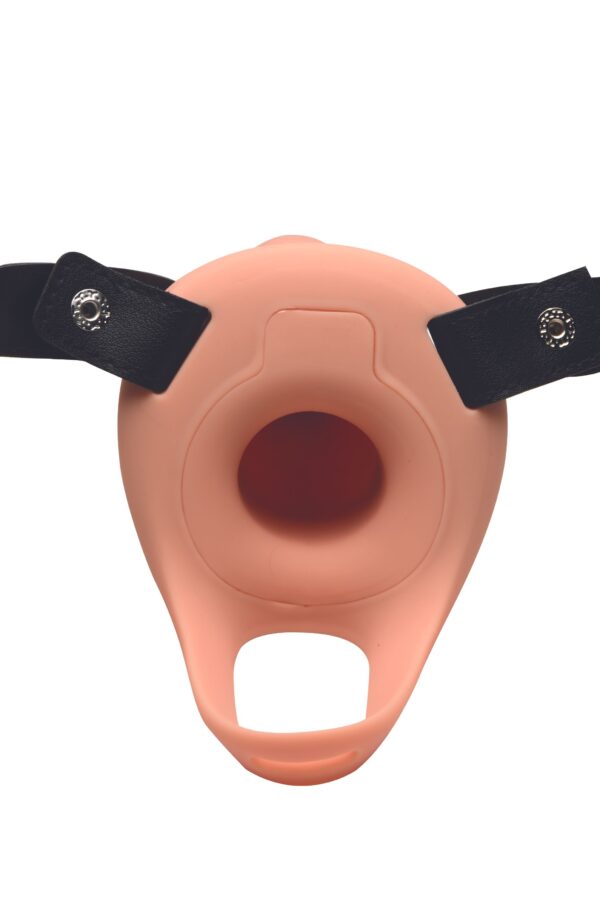 Realistische Vibrerende Siliconen Penis Sleeve - Beige - Afbeelding 2