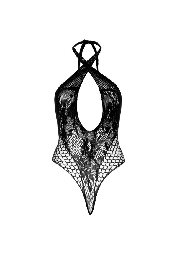 Halternek Kanten Body - Zwart - Afbeelding 8