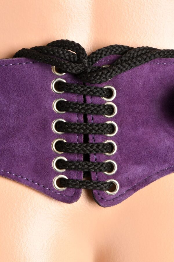 Korset Deluxe Leren Strap On - Paars - Afbeelding 5