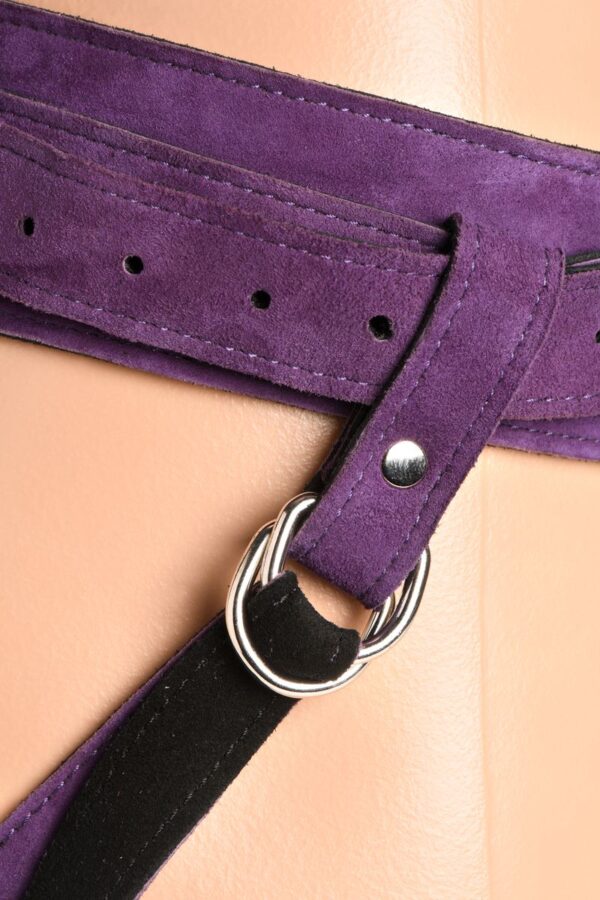 Korset Deluxe Leren Strap On - Paars - Afbeelding 6