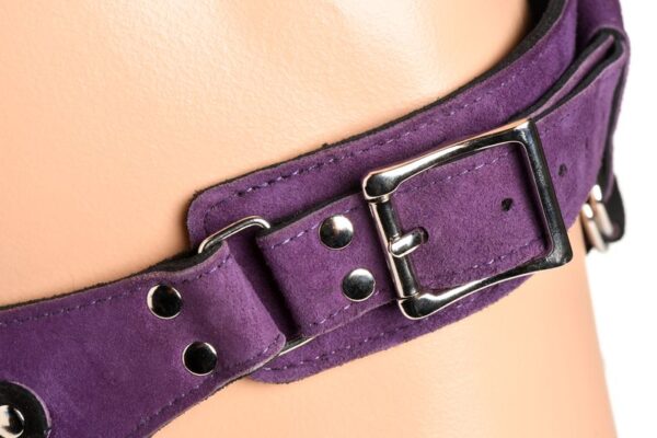 Korset Deluxe Leren Strap On - Paars - Afbeelding 7
