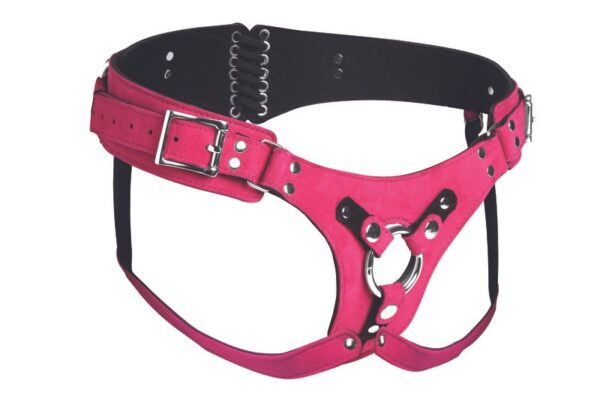 Korset Deluxe Leren Strap On - Roze - Afbeelding 3