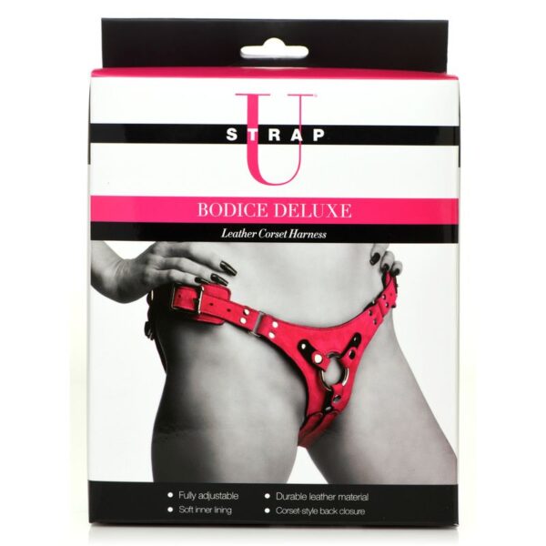 Korset Deluxe Leren Strap On - Roze - Afbeelding 6
