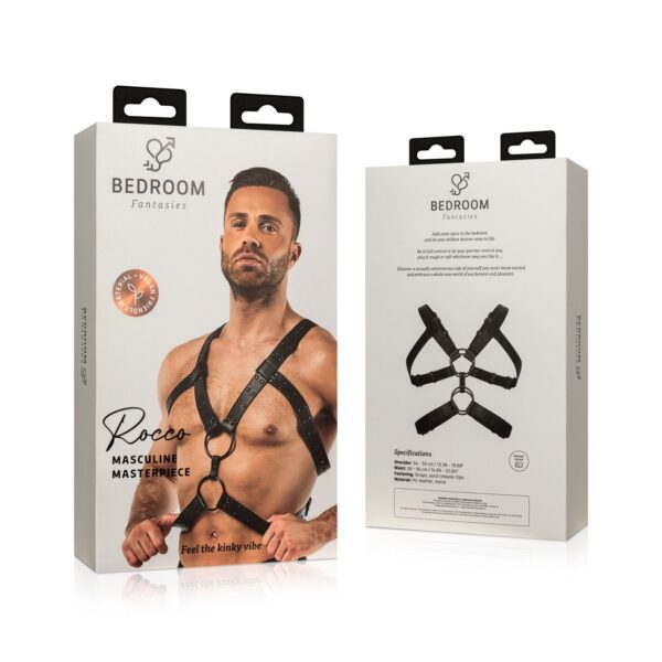 Rocco Bondage Harnas - Zwart - Afbeelding 2