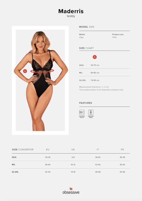 Maderris Romantische Zwarte Body - Afbeelding 7