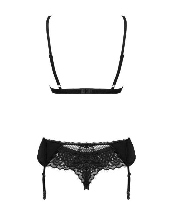 Maderris Romantische set met jarretelgordel - Zwart - Afbeelding 3