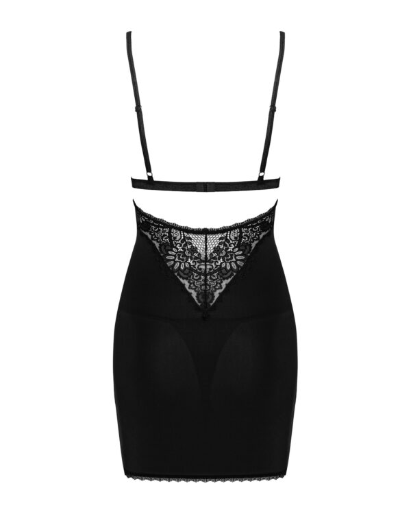 Maderris Elegante Babydoll en String - Zwart - Afbeelding 3