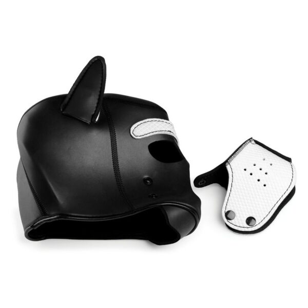 Spike Puppy BDSM Hood - Zwart/Wit - Afbeelding 11