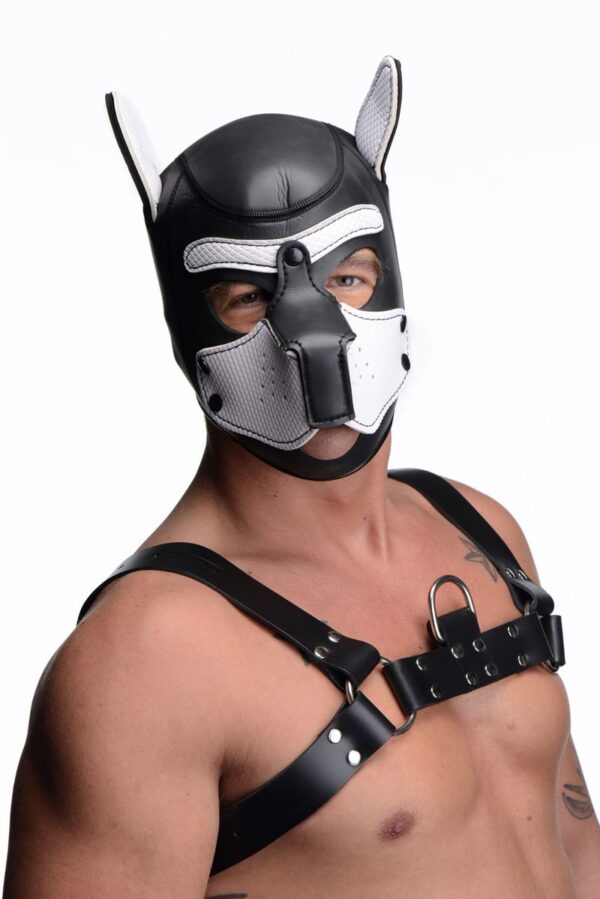 Spike Puppy BDSM Hood - Zwart/Wit - Afbeelding 12