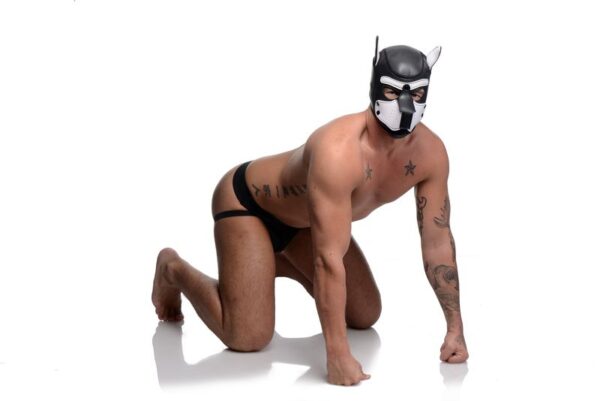 Spike Puppy BDSM Hood - Zwart/Wit - Afbeelding 13